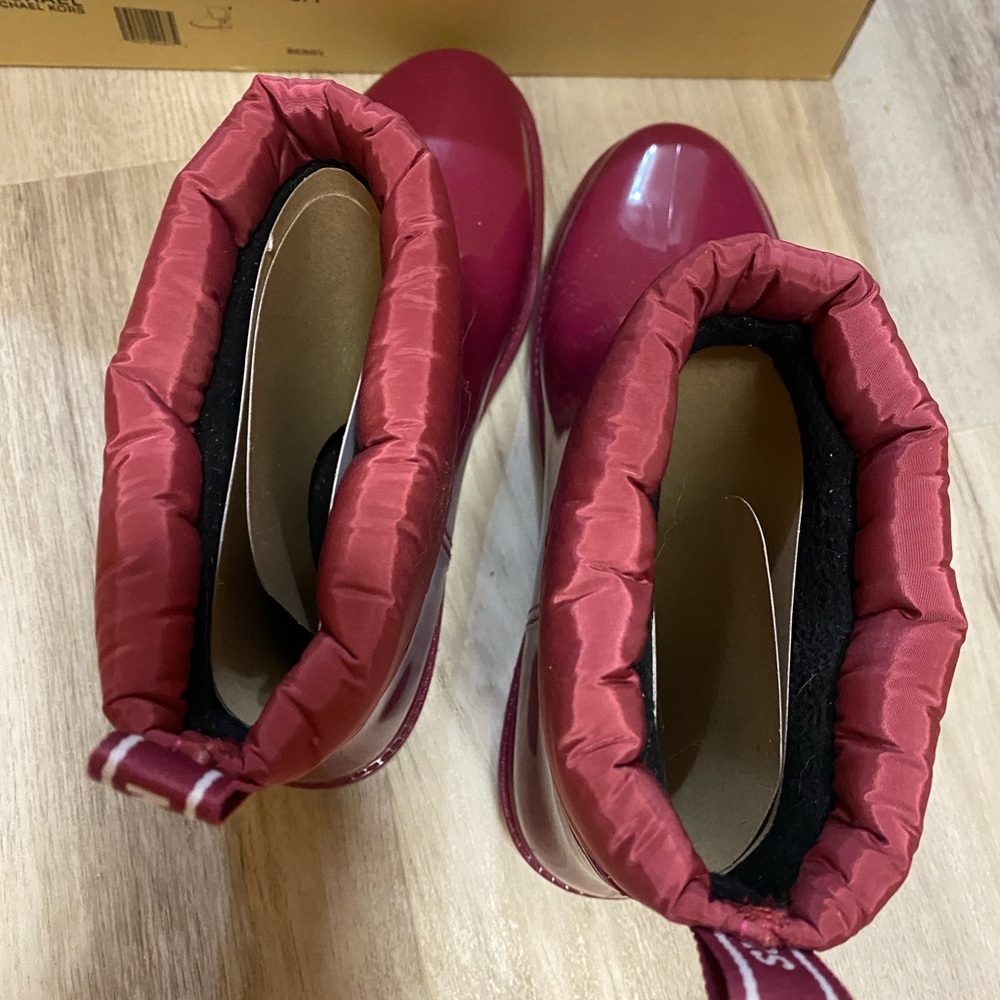 Michael Kors Berry Red Ankle Rain Bootie - Picture 11 of 16